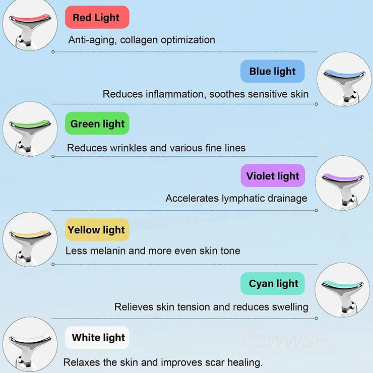 Neck Facial Massager Lift Seven Colours LED